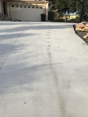 Oil stains on new driveway