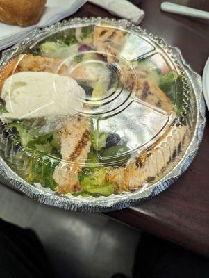 the Large salad is huge. easily enough for 2.  Look at that Mozzarella!