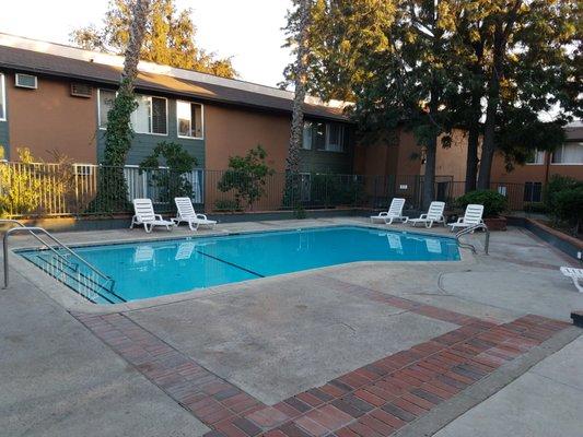 Pool with lounge chairs