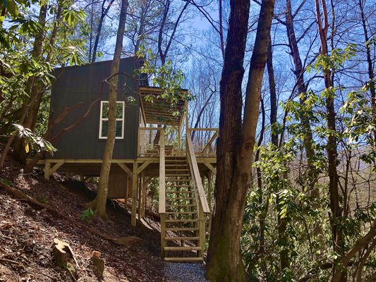 Treehouse #2 with views of Chestnut Mountain in 2021