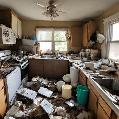 This kitchen needs Lone Star Hoarding Cleaning Services