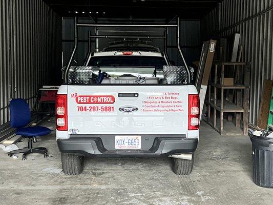 Truck lettering for mr pest control