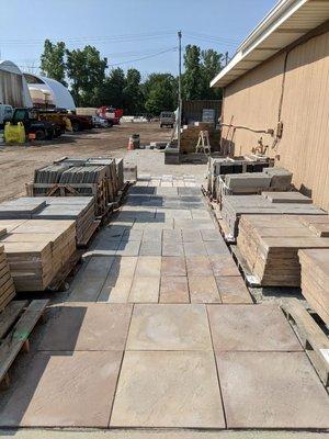 Patio Lane was just completed. Rosetta Hardscapes, Techo-Block, Unilock and Banas Natural Stone.