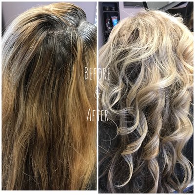 Transitioning my client from medium brown to blonde.