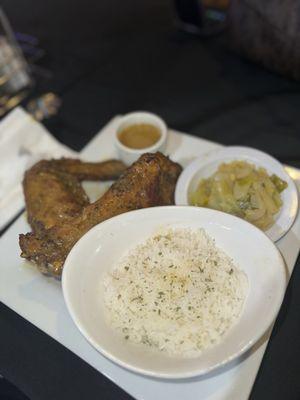 Turkey Wings, Cabbage, and Rice and Gravy