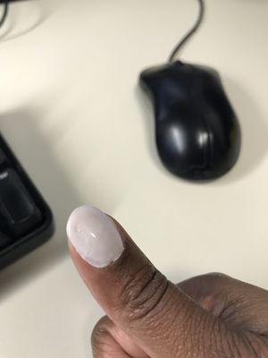 Uneven SNS powder - day after manicure