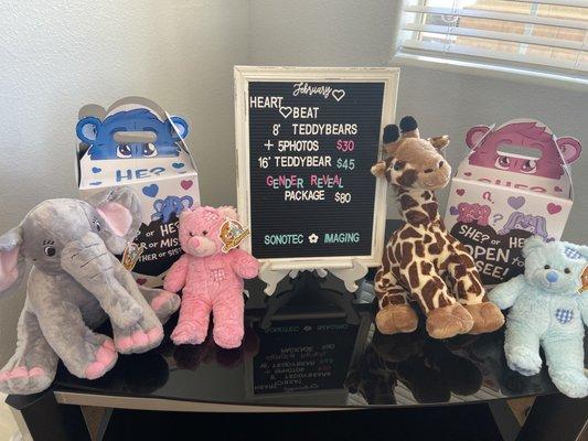 Gender reveal packages available