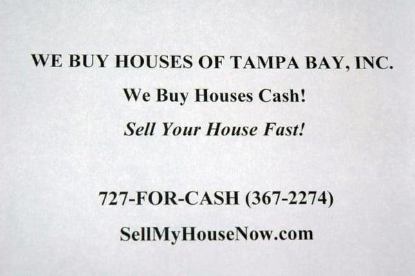 We Buy Houses of Tampa Bay, Inc.