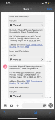 this is the text reminder that i received from there practice letting me know i had therapy on April 12th at 12:30 something they deny.