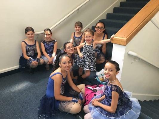 Getting ready for recital. What a great sisterhood. Dance family.