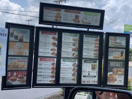 Drive thru menu