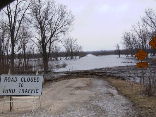 In the spring the Amana rd will flood. When that happens you have to take Greencastle Ave from Swisher.