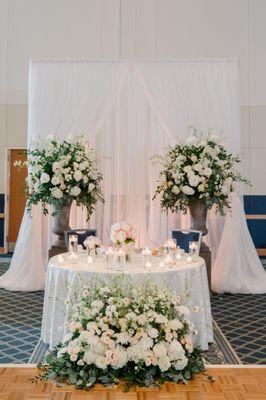 Our sweetheart table at the reception