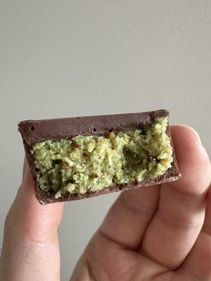 Chocolate bar filled with Pistachio