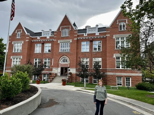 This is the main building when you drive onto the campus.