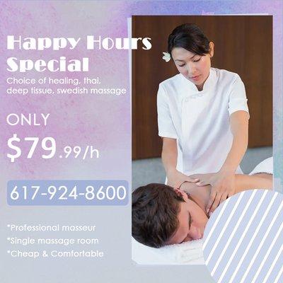 ONLY $80/H - Choice Healing,Thai,Deep Tissue,Swedish