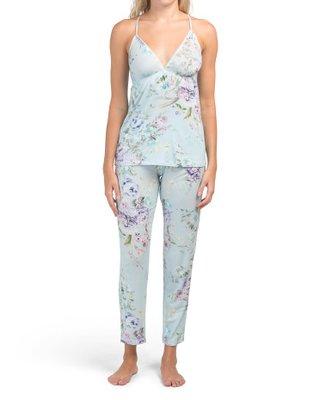 Floral Cami pj set in Blue Haze.