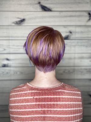 Textured Pixie Cut and Lavender Color