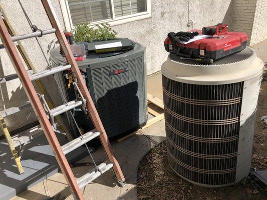 Switching out the old with a new 14 seer condenser unit