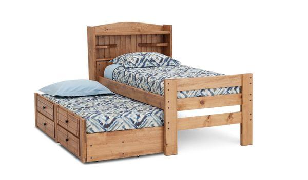 Durango Bookcase Bed with Trundle
 Twin: 89" L x 46" D x 52" H
 Full: 89" L x 60.5" D x 52" H