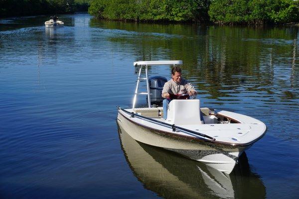 Another happy customer enjoying his new boat.