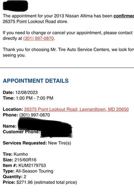 Appointment Confirmation