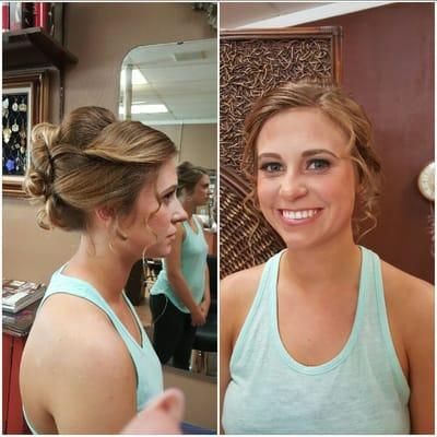 Prom updos and makeup.