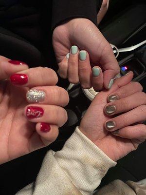 This is me taking my friends over to see Rachel we love our nails!