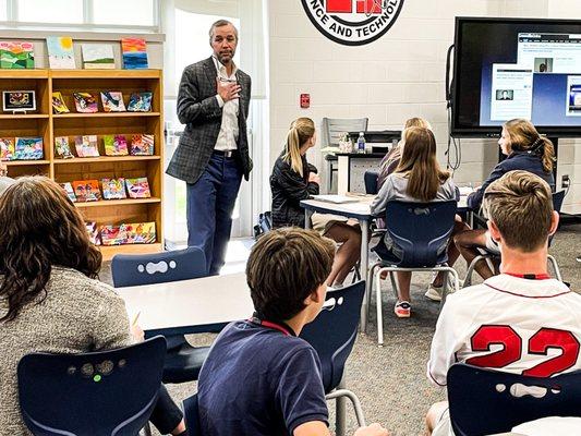 Here are a few shots from the classroom as Jim leads them in discussions and investigations for Atticus Finch did in To Kill a Mockingbird.