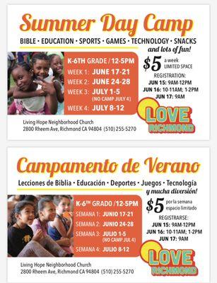 Flyer For Love Richmond Summer Day Camp