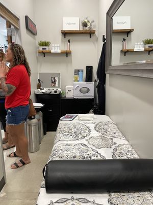 Cryo-Facials treatment area.