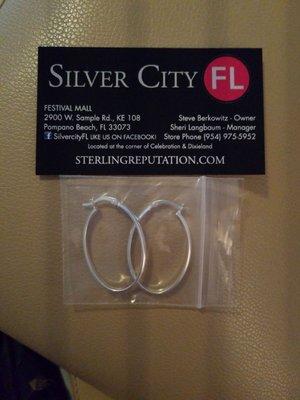 Sterling silver hoops, perfect for the office.