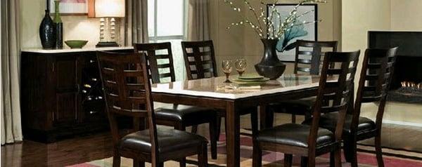 No one will miss a meal with this lovely seven-piece dinette set.