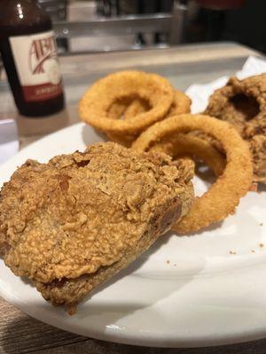 2pc fried chicken & Onion Rings