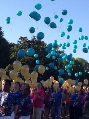 Ballon release at Cancer Awareness and fund raiser night