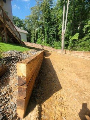 The end of the retaining wall.