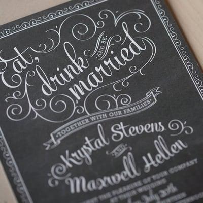 Chalkboard Wedding Invitation