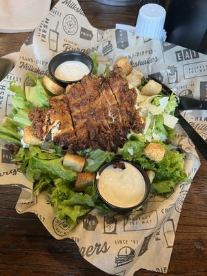 CAESAR SALAD with crispy chicken