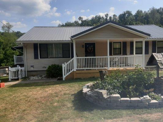 Metal roof and porch built by fayette contracting solutions