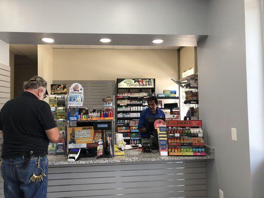 The new cashier and checkout area.