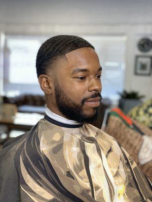 Wave height (2) blowout taper + beard sculpting