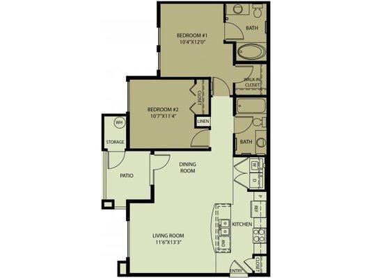 Floor Plan: 2bed 2bath