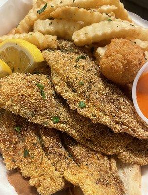 Fried Catfish w/ Hush Puppies and Fries