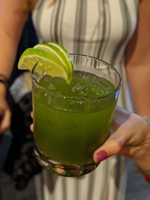 Signature wedding cocktail by Dogwood Catering at Ambient + Studio on 11/2/2019. Holy Matcha-Mony! Tequila, triple sec, lime, matcha.