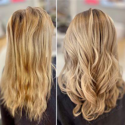 Blonde highlights balayage