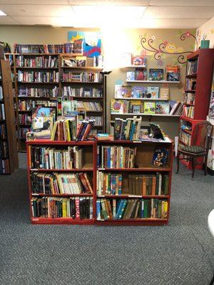 Children's books and reading area