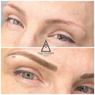 Cover up an old faded tattoo with Microblading  so beautiful!!