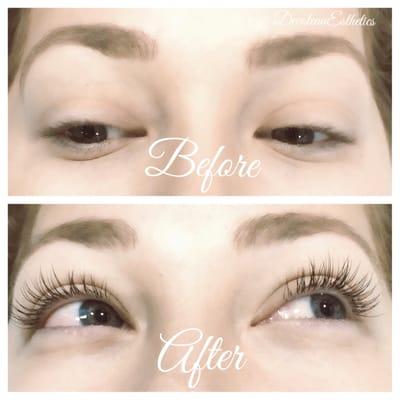 Lash extensions by Crystal.