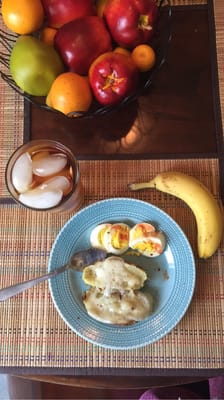 Made a great meal, all things publix! Publix potato, egg, banana, and sweet tea! Publix brand is the best!!!