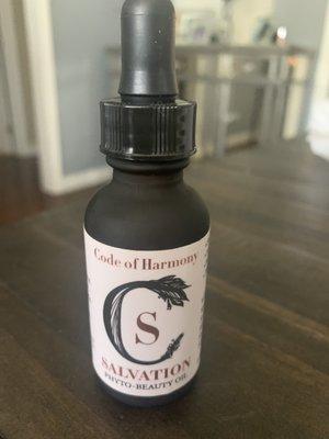 The CBD Salvation Oil I purchased. Smells incredible.